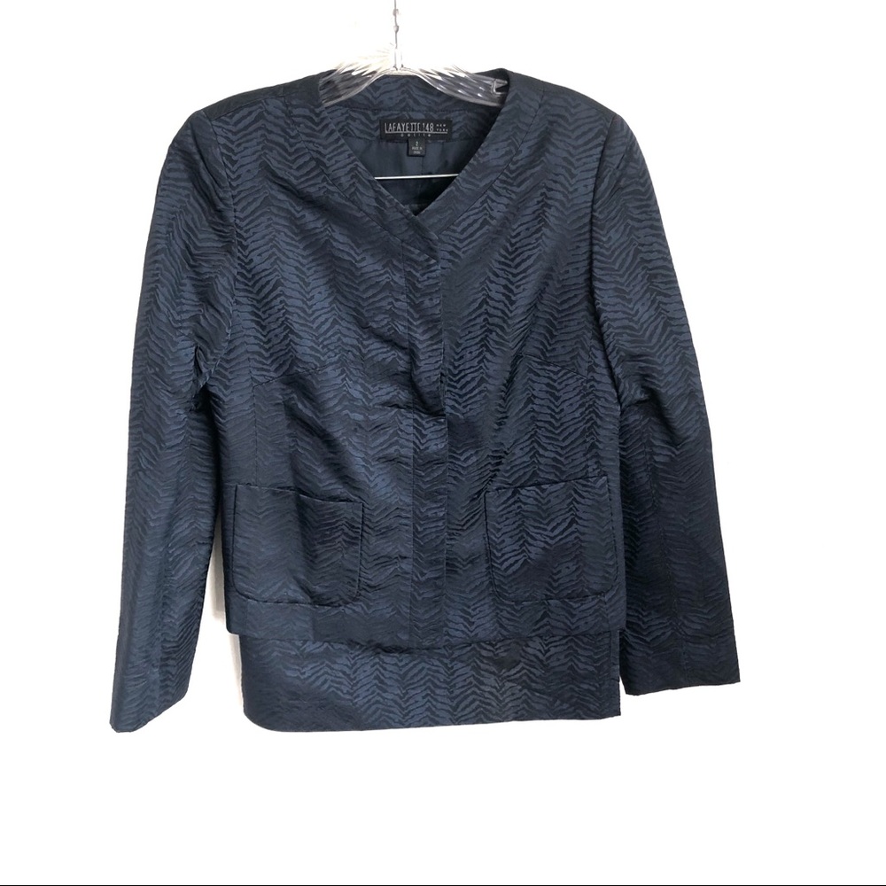 Lafayette 148 Silk Jacquard Skirt Suit Set
